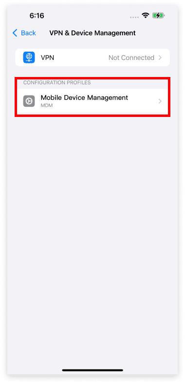 Remove Profile